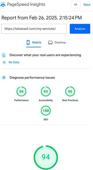 tatianaSF.com - Google Diagnose performance issues.